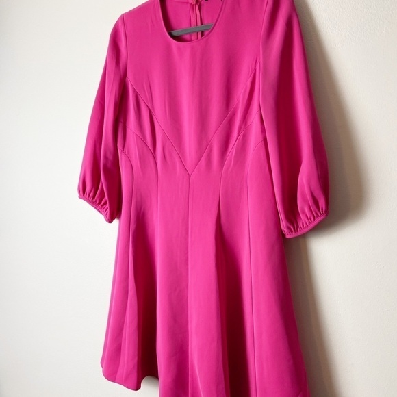 JAYGODFREY • NEW Women’s Pink 3/4 Length Balloon Sleeve Mini Dress Size 8 - Picture 3 of 5